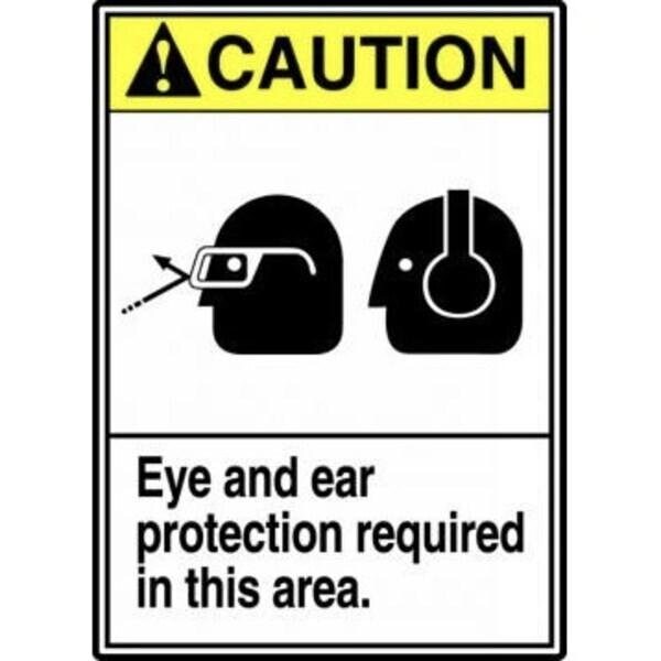 Accuform ANSI CAUTION Safety Sign EYE AND EAR MRPE639XL - main
